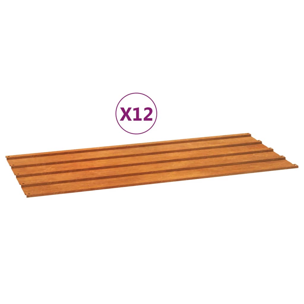 Panneaux De Toiture 12 Pcs Rouillé Acier Corten