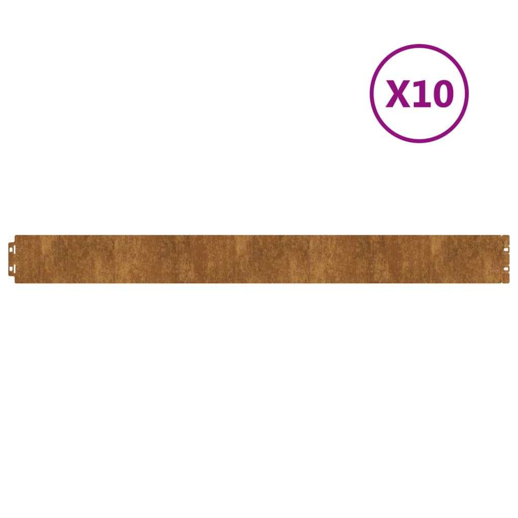 Bordure De Pelouse 10 Pc Rouillé