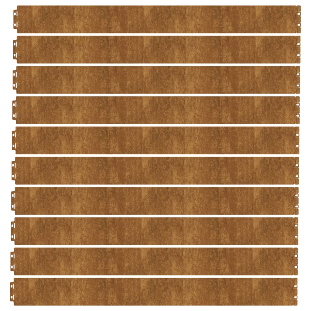 Bordure De Pelouse 10 Pc Rouillé