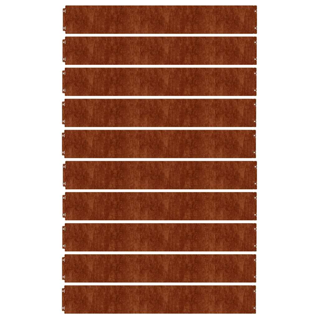 Bordure De Pelouse 10 Pc Rouillé
