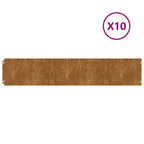 Bordure De Pelouse 10 Pc Rouillé