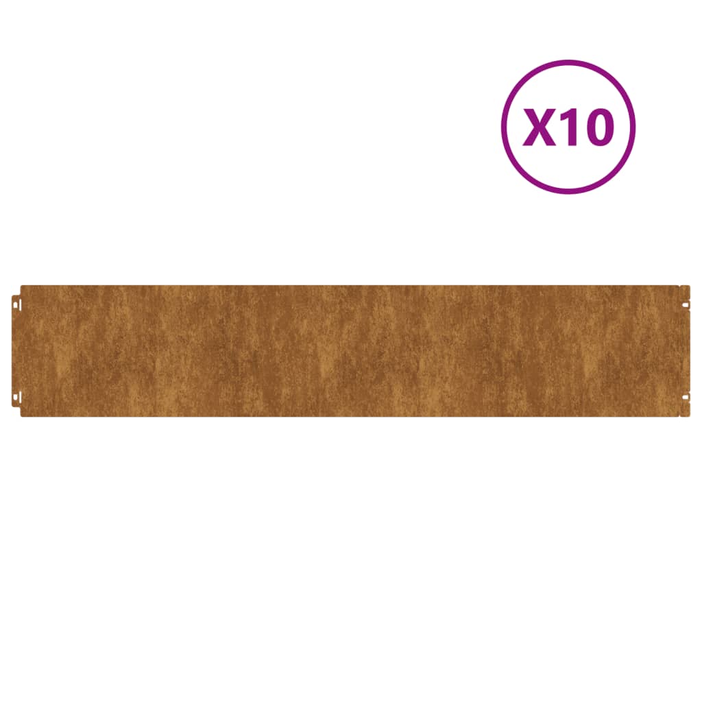 Bordure De Pelouse 10 Pc Rouillé