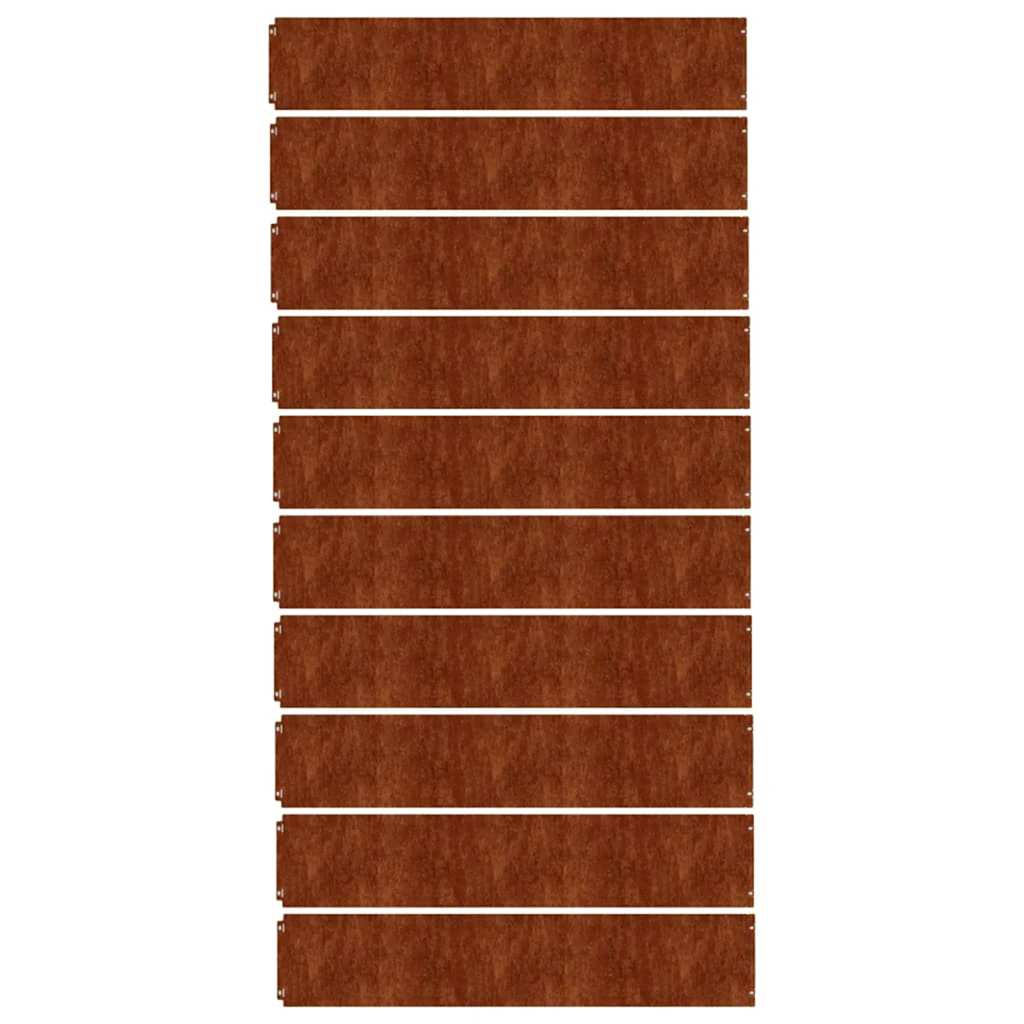 Bordure De Pelouse 10 Pc Rouillé