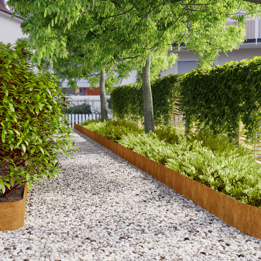Bordure De Pelouse 10 Pc Rouillé