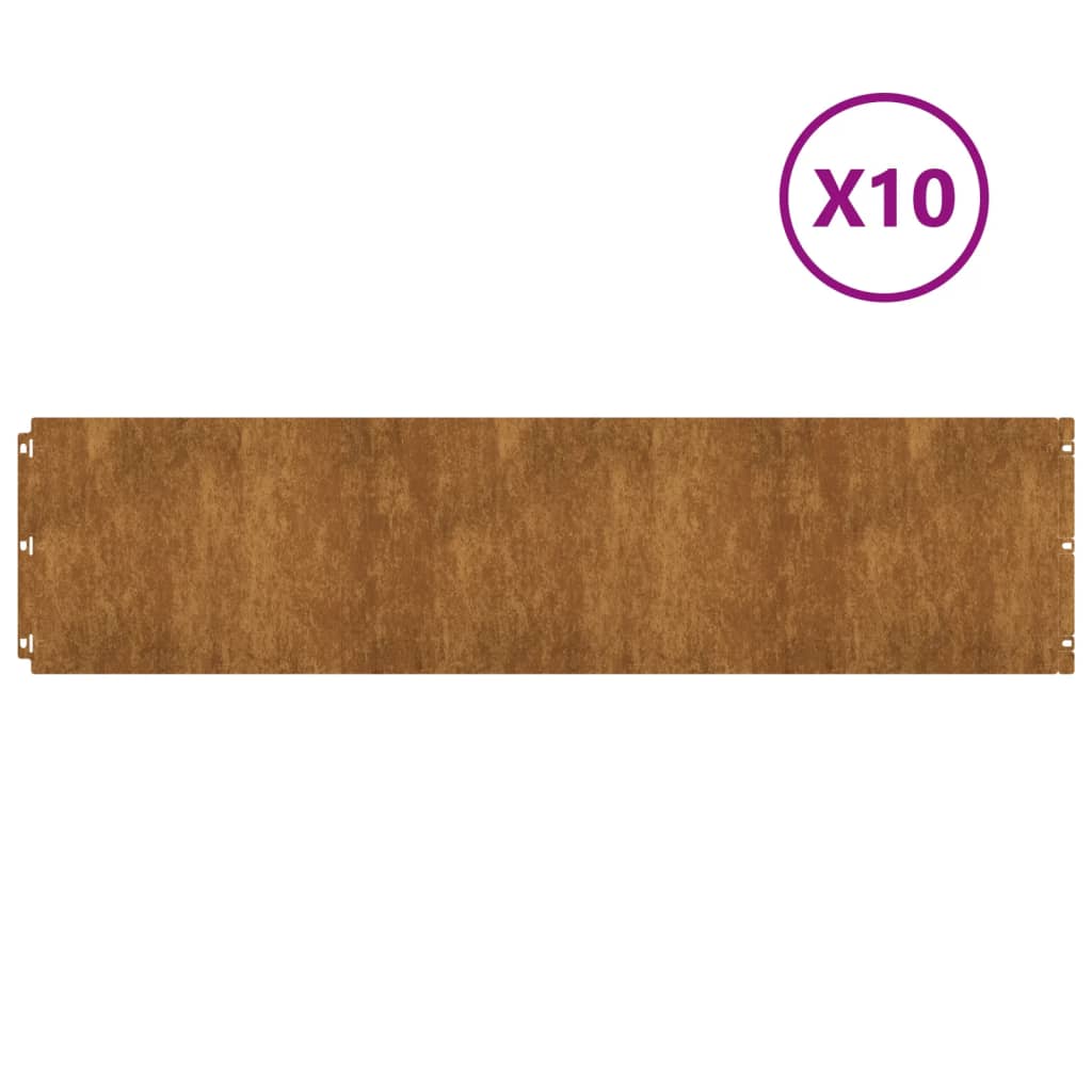 Bordure De Pelouse 10 Pc Rouillé