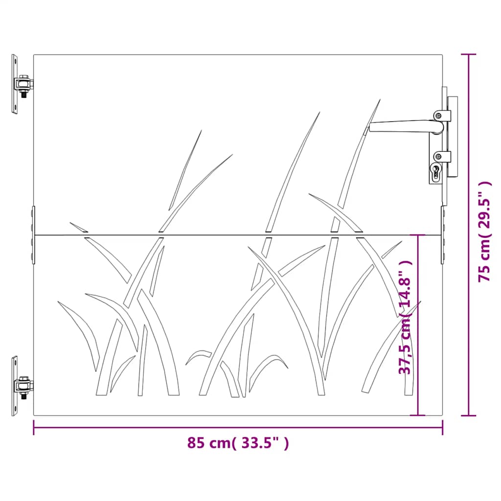 Portail De Jardin Acier Corten Conception D'herbe