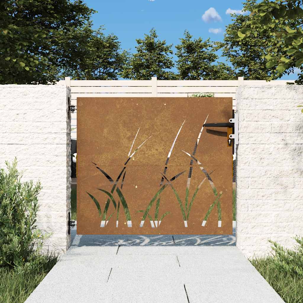 Portail De Jardin Acier Corten Conception D'herbe
