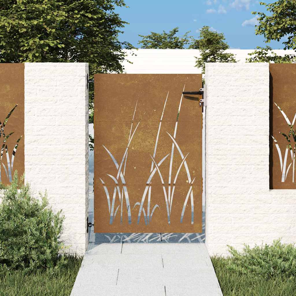 Portail De Jardin Acier Corten Conception D'herbe