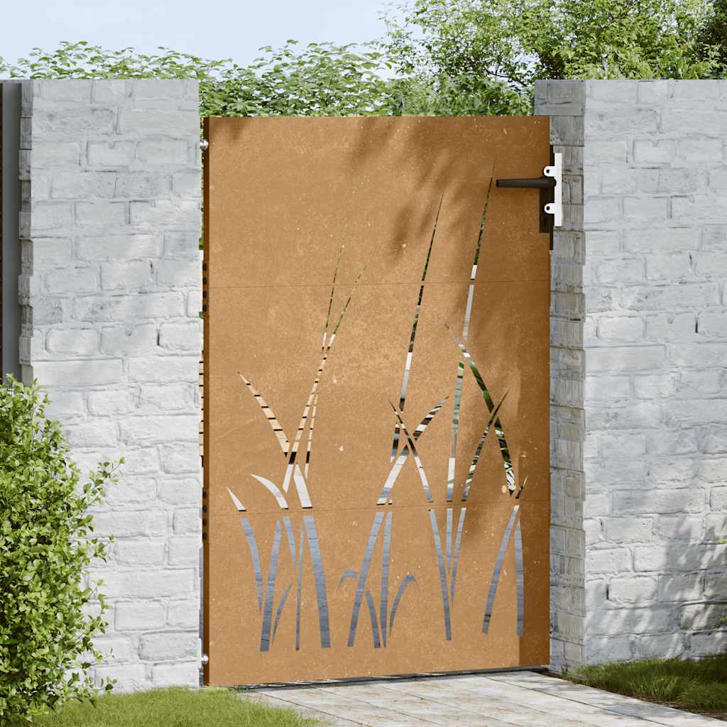 Portail De Jardin Acier Corten Conception D'herbe