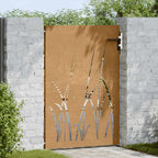Portail De Jardin Acier Corten Conception D'herbe