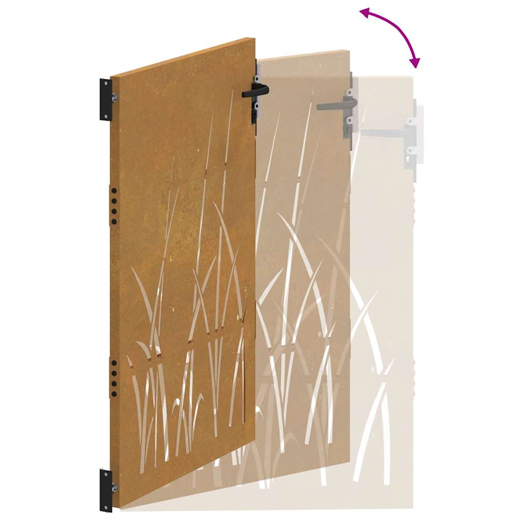 Portail De Jardin Acier Corten Conception D'herbe