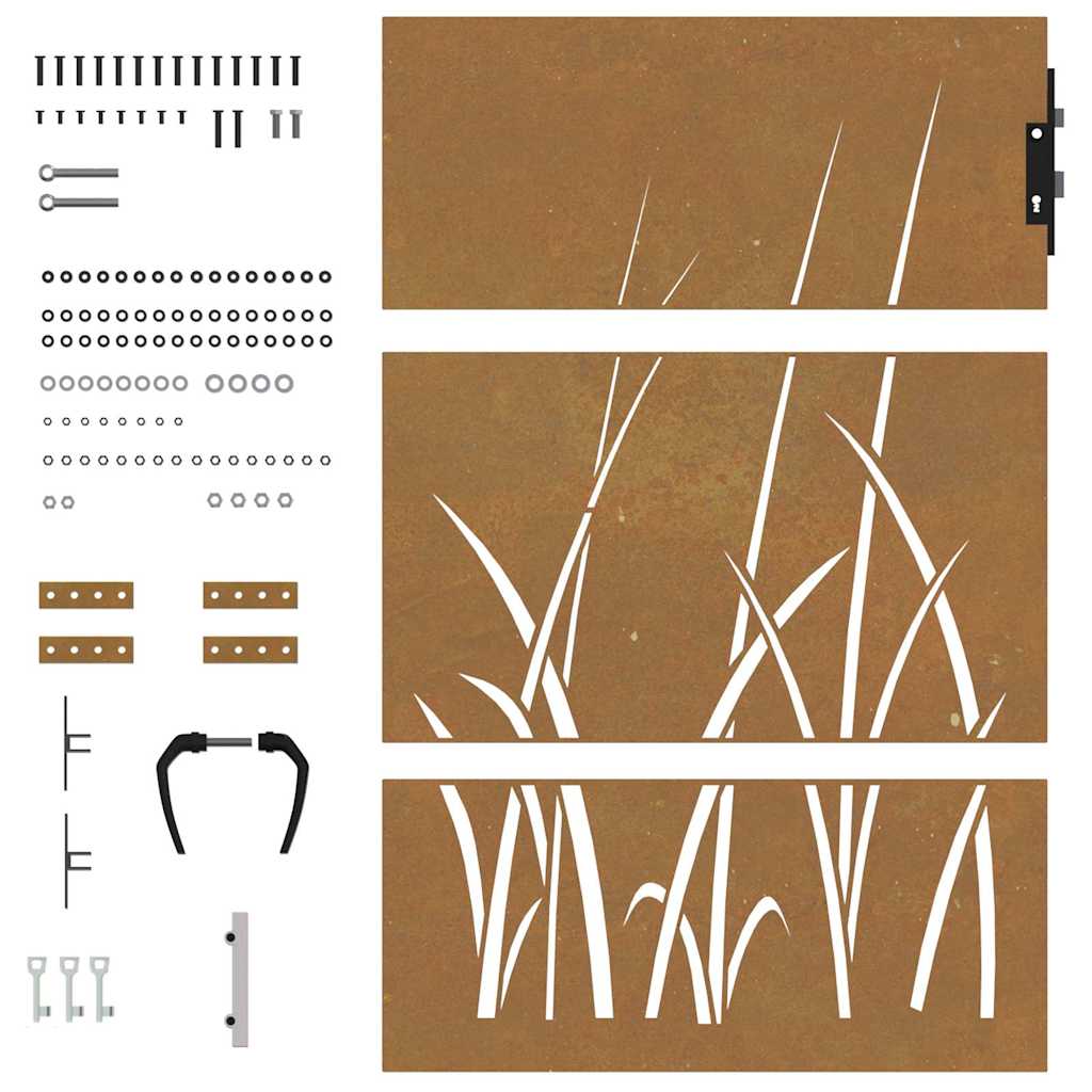 Portail De Jardin Acier Corten Conception D'herbe