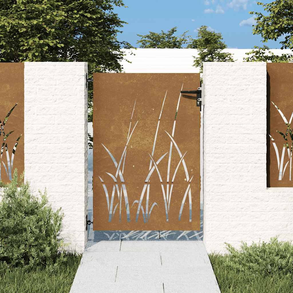 Portail De Jardin Acier Corten Conception D'herbe
