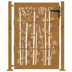 Portail De Jardin En Acier Corten Et Bambou