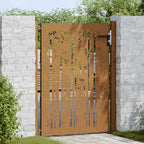 Portail De Jardin En Acier Corten Et Bambou