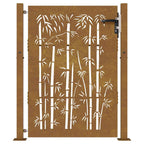 Portail De Jardin En Acier Corten Et Bambou