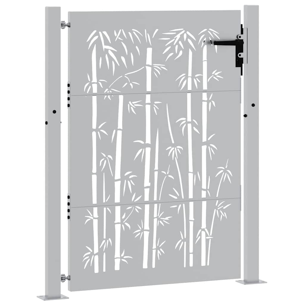 Portail De Jardin En Acier Corten Et Bambou