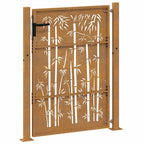 Portail De Jardin En Acier Corten Et Bambou