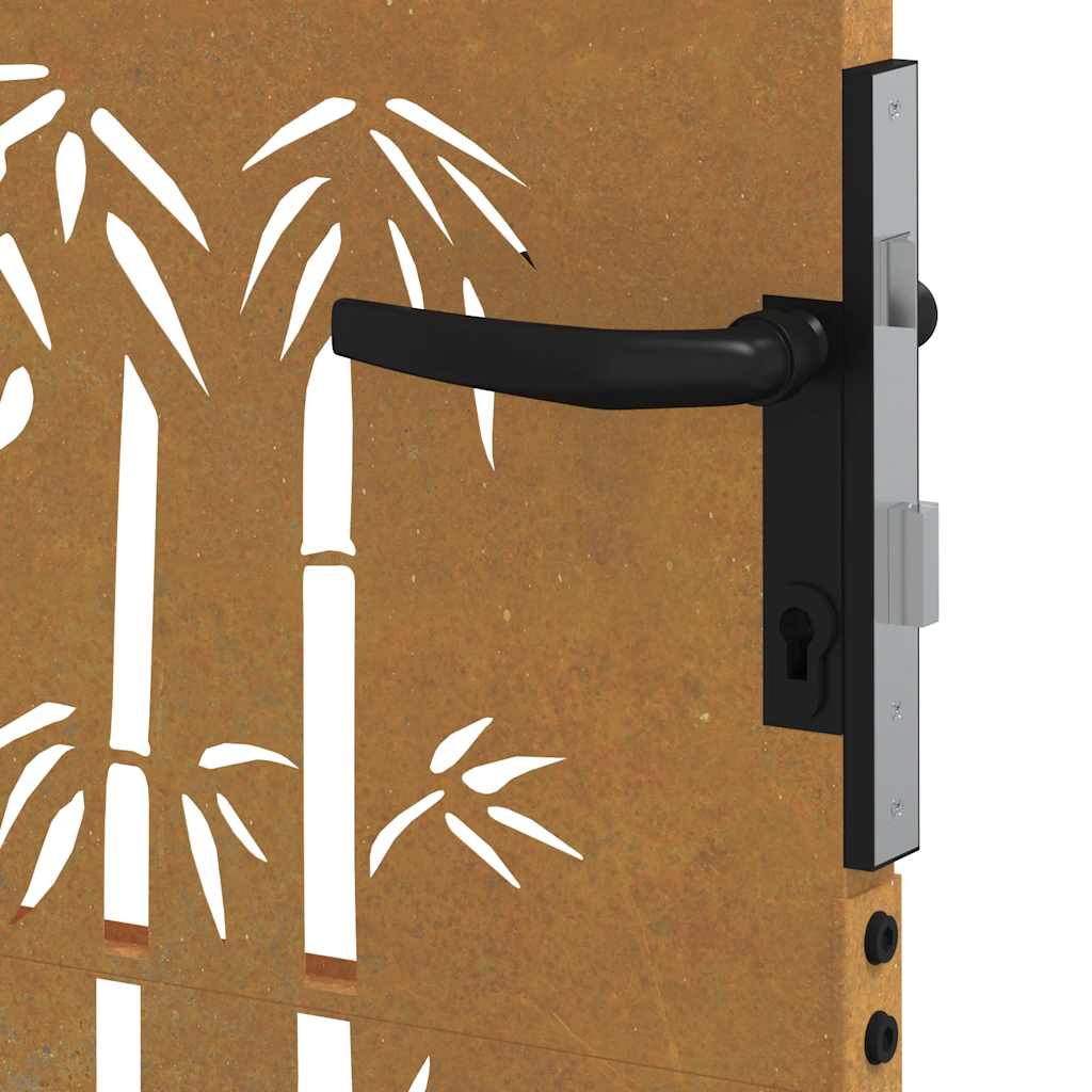 Portail De Jardin En Acier Corten Et Bambou