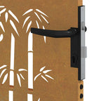 Portail De Jardin En Acier Corten Et Bambou