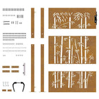 Portail De Jardin En Acier Corten Et Bambou