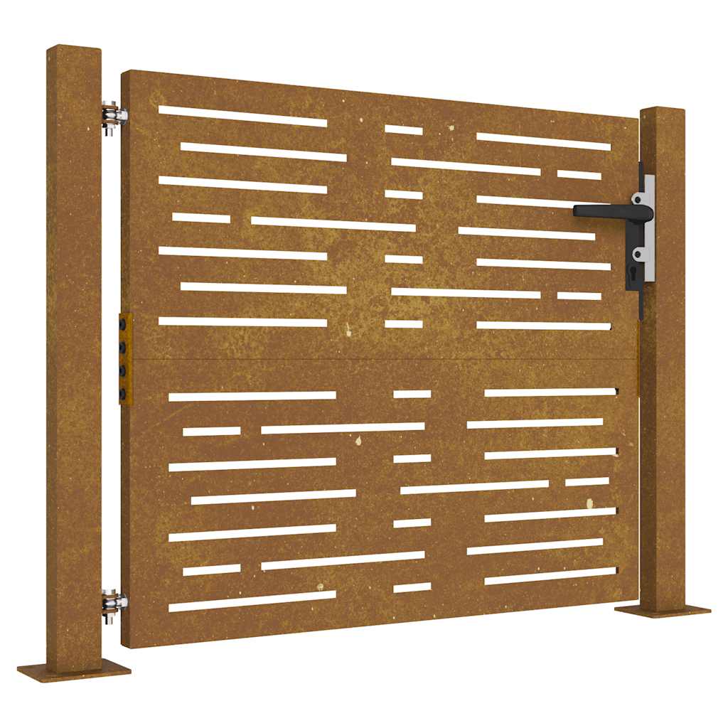 Portail De Jardin En Acier Corten, Design Carré