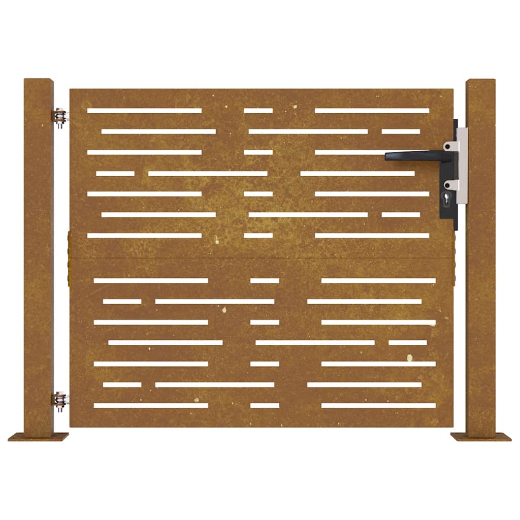 Portail De Jardin En Acier Corten, Design Carré