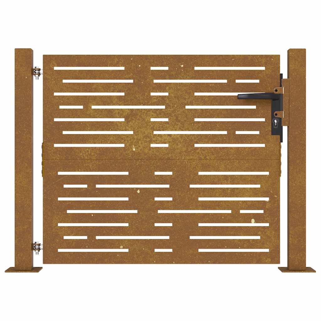 Portail De Jardin En Acier Corten, Design Carré