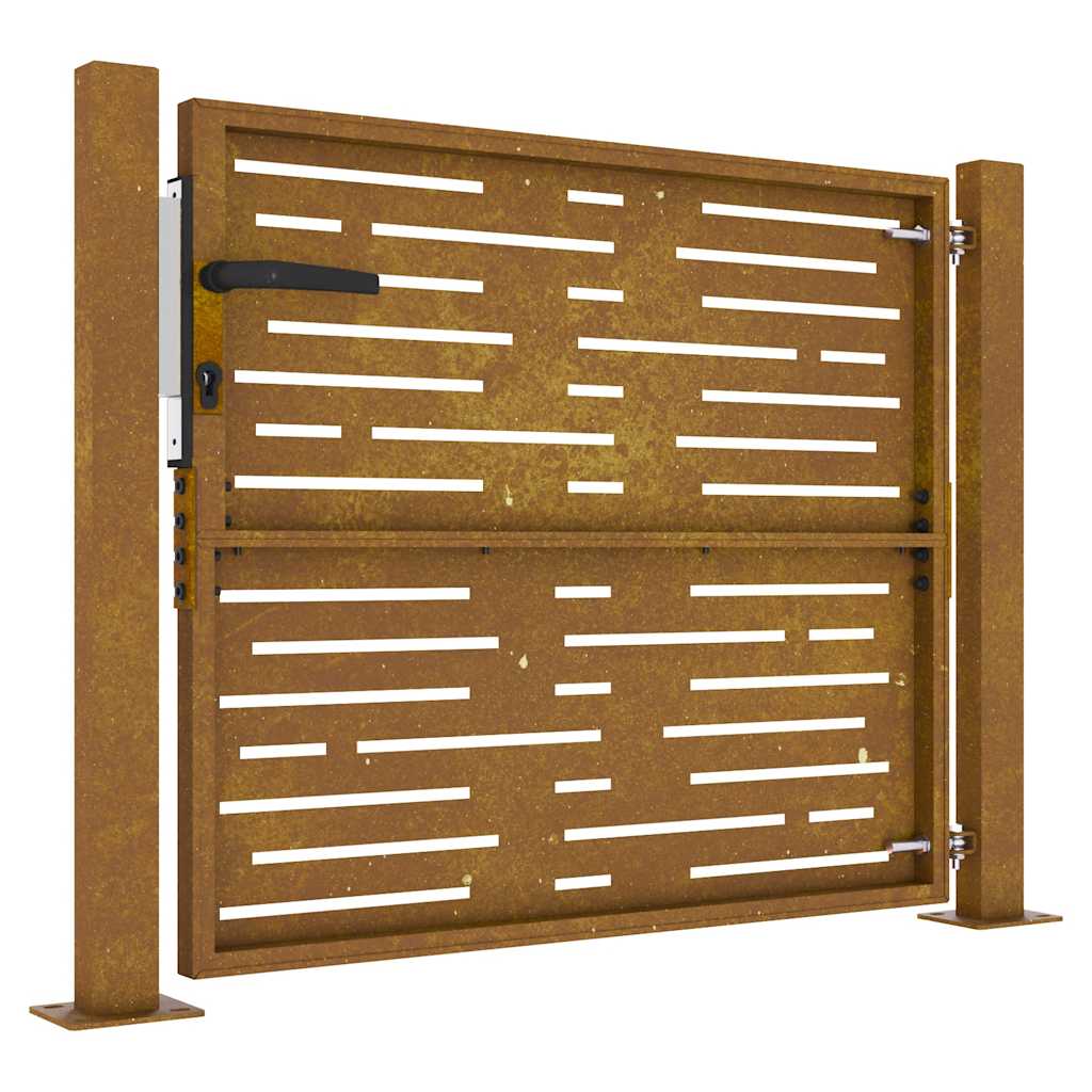 Portail De Jardin En Acier Corten, Design Carré