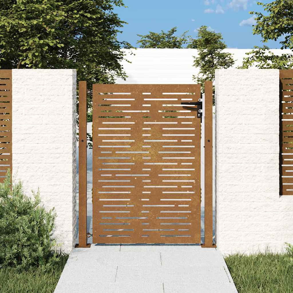 Portail De Jardin En Acier Corten, Design Carré