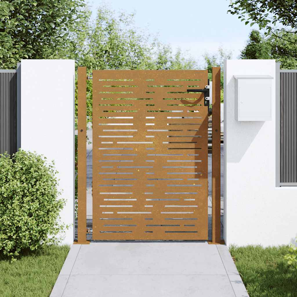 Portail De Jardin En Acier Corten, Design Carré