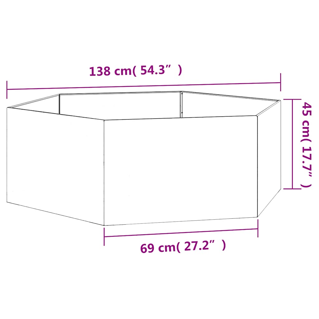 Jardinière Rouillé Acier Corten