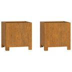 Jardinières Avec Pieds 2 Pcs Rouillé Acier Corten