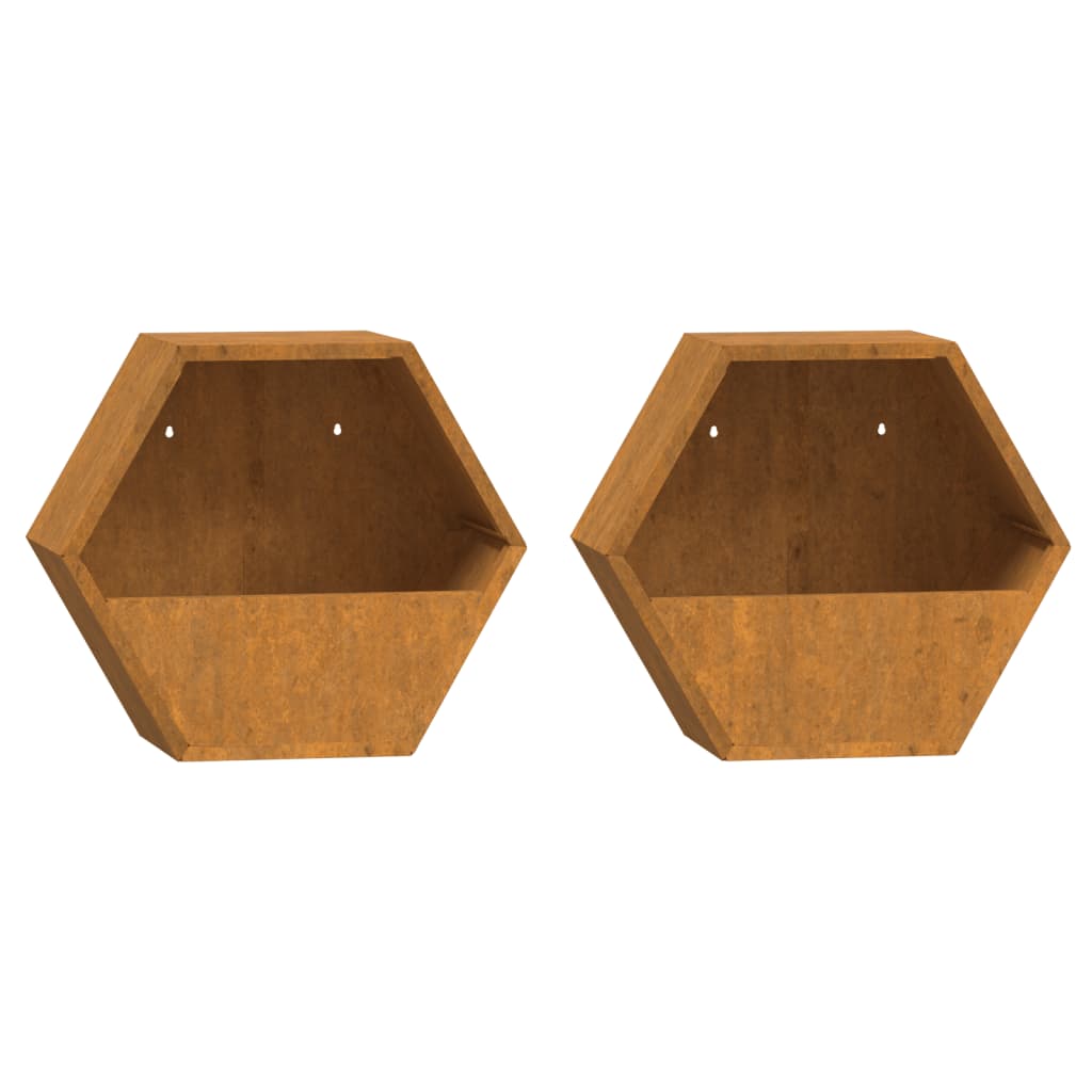 Jardinières Murales 2 Pcs Rouillé Acier Corten