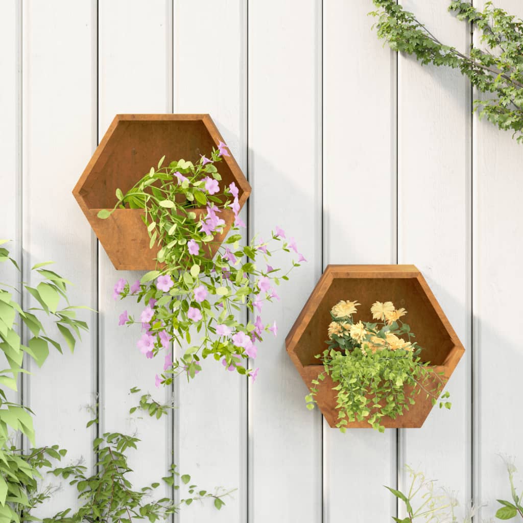Jardinières Murales 2 Pcs Rouillé Acier Corten
