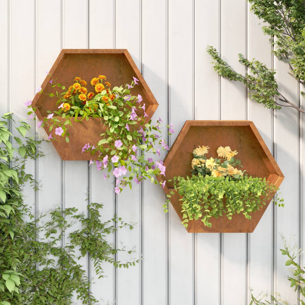 Jardinières Murales 2 Pcs Rouillé Acier Corten