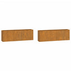 Jardinières Murales 2 Pcs Rouillé Acier Corten 53X10X17 Cm