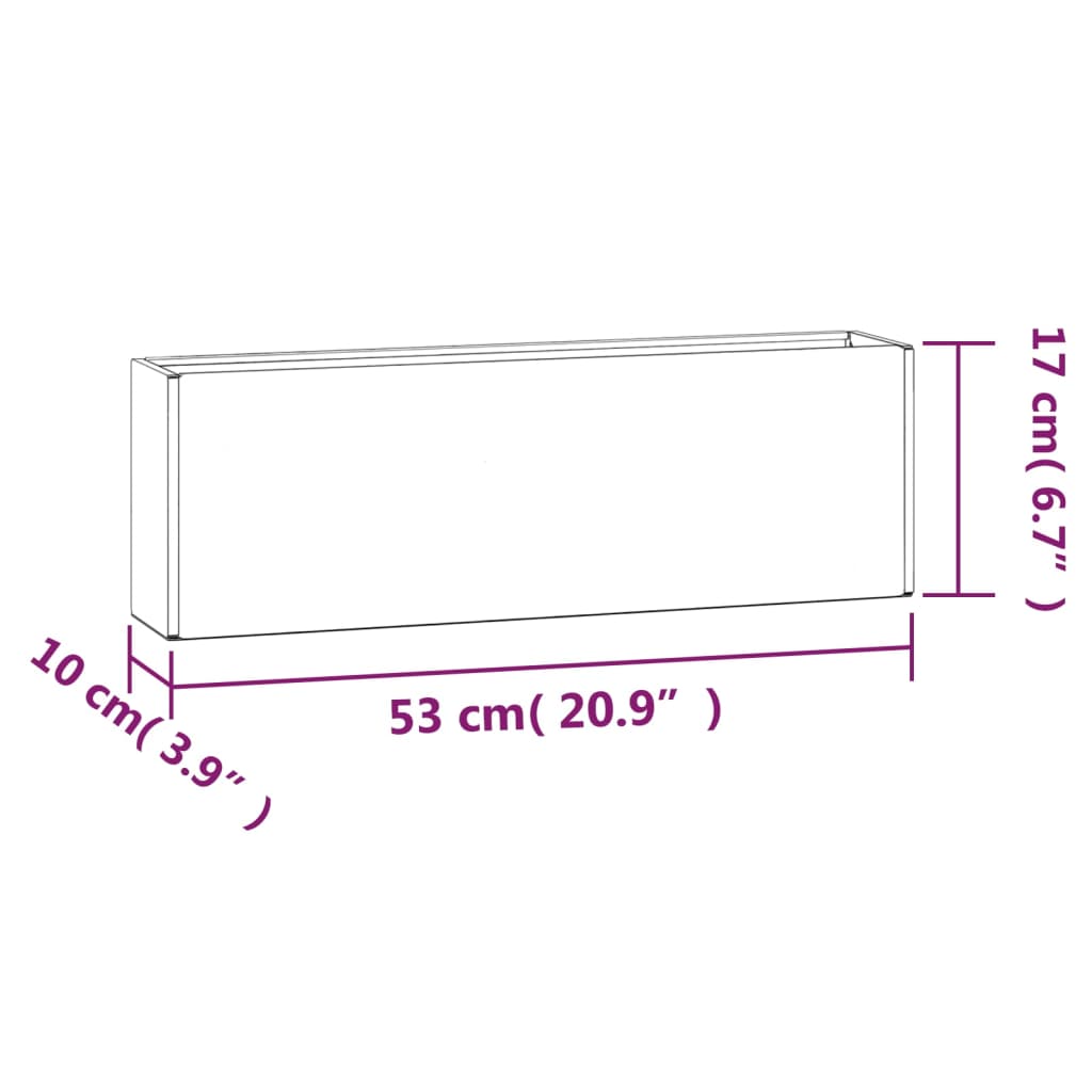 Jardinières Murales 2 Pcs Rouillé Acier Corten 53X10X17 Cm