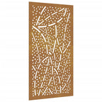 Décoration Murale Jardin 105X55 Cm Acier Corten Design Feuille