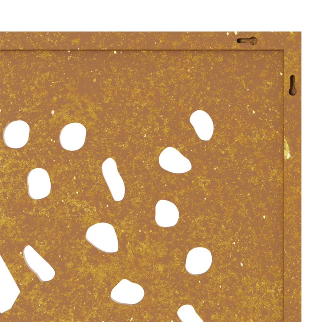 Décoration Murale Jardin 105X55 Cm Acier Corten Design Feuille