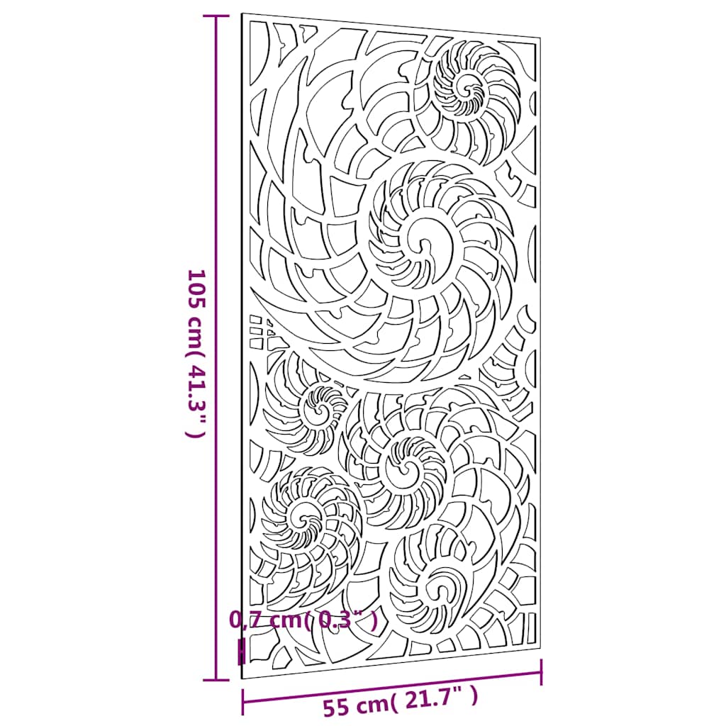 Décoration Murale De Jardin 105X55 Cm Acier Corten Design Coque