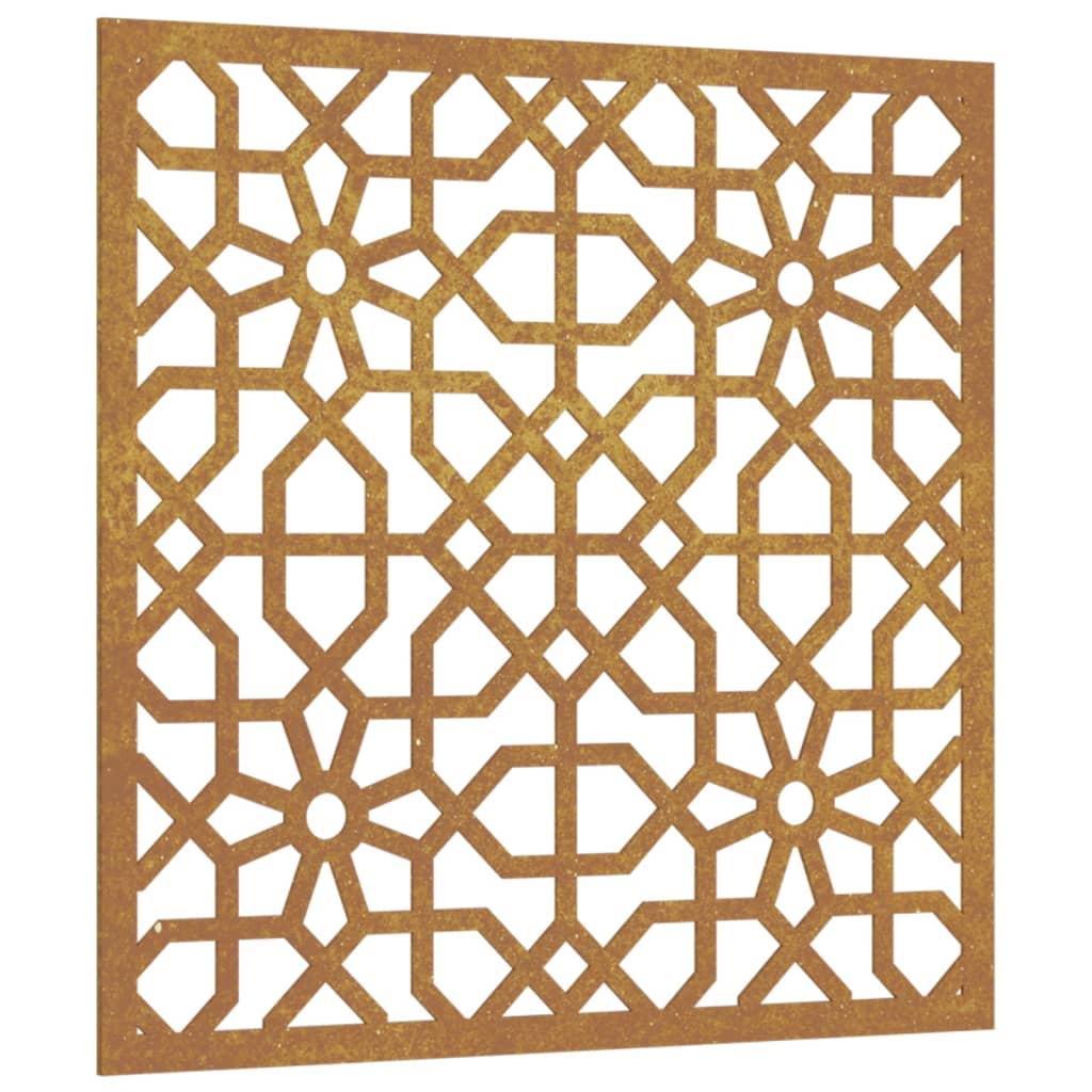 Décoration Murale Jardin 55X55 Cm Acier Corten Design Mauresque