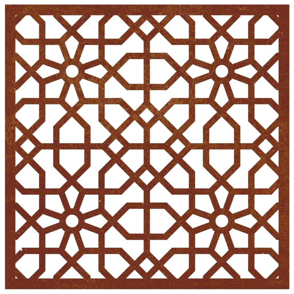 Décoration Murale Jardin 55X55 Cm Acier Corten Design Mauresque