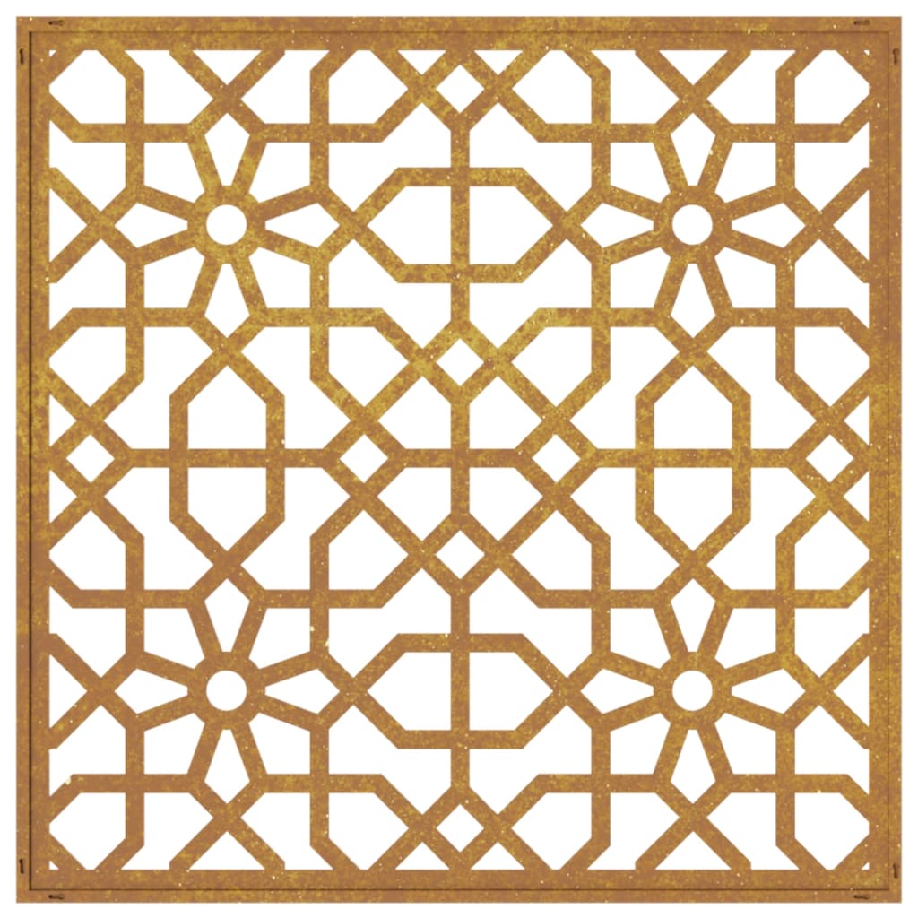 Décoration Murale Jardin 55X55 Cm Acier Corten Design Mauresque