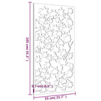Décoration Murale Jardin 105X55 Cm Acier Corten Design Feuille