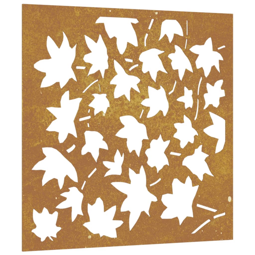 Décoration Murale Jardin 55X55 Cm Acier Corten Design Feuille