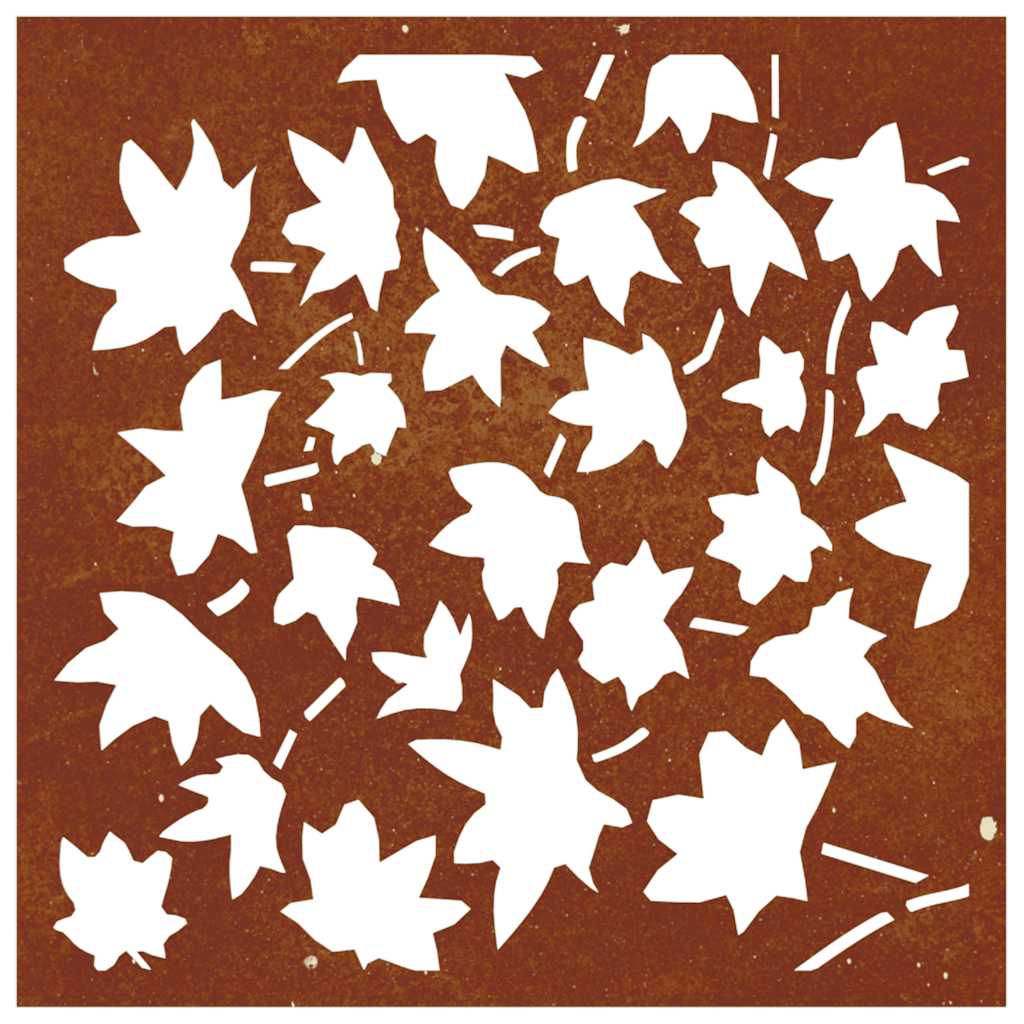 Décoration Murale Jardin 55X55 Cm Acier Corten Design Feuille