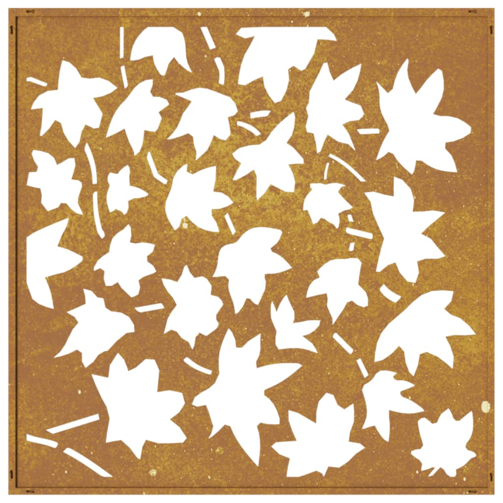 Décoration Murale Jardin 55X55 Cm Acier Corten Design Feuille