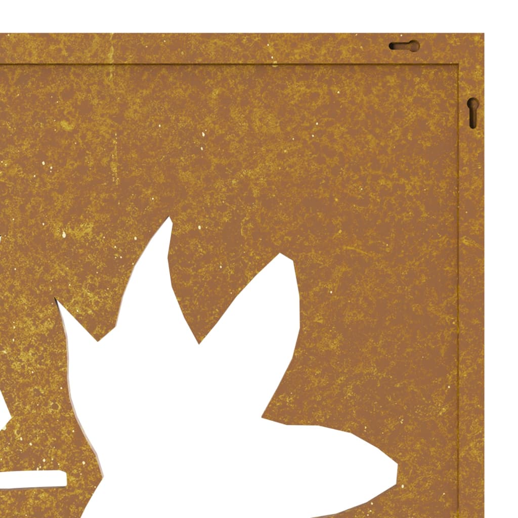 Décoration Murale Jardin 55X55 Cm Acier Corten Design Feuille