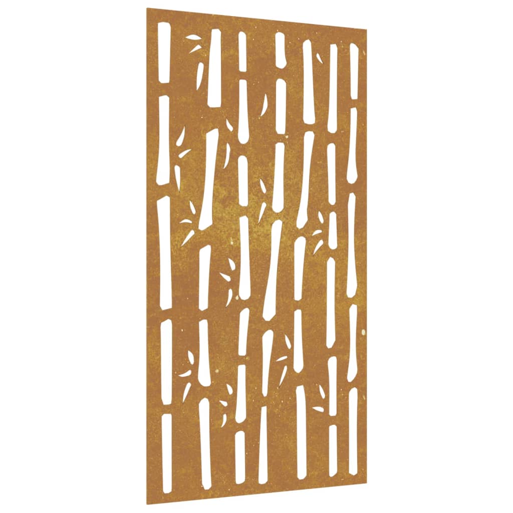 Décoration Murale Jardin 105X55 Cm Acier Corten Design Bambou